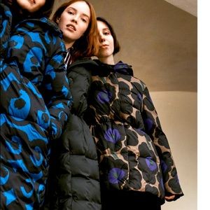 ISO Marimekko Vuolu Unikko Puffer Parka Coat